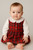 Fofettes Girls Red Tartan Pinafore Style Romper with Matching White Shirt with Red Trimmed Frilled Collar (429/540T)