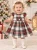 Kinder White Tartan Dress with Satin Trim & Fabric Bow - 3020