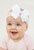 Kinder 9986 Baby Girls Large Organza/Satin Double Bow Lycra Headband - Pink/White