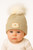 KINDER CT70 SOFT FUR POM TEDDY PULL ON HAT - Newborn