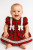 Kinder  Red Tartan Dress with lace, Bows and Bloomers 5605