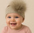Nursery Time Taupe Baby Headband with Pom Pom BW-0503-0627T