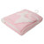 Soft Touch FBP188 Chevron Knit Blanket with Sherpa Back & Pom Pom - Pink