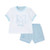Mitch & Son Mini Boys White T-shirt with Blue Trim & Matching Blue Shorts - Nico (MS26004)