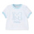 Mitch & Son Mini Boys White T-shirt with Blue Trim & Matching Blue Shorts - Nico (MS26004)