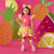 ADEE Girls Pink Dress with Fruit Artwork and Fruit Print Filled Sleeves & Skirt - Tilly (S263713)