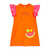 ADEE Girls Orange Jersey Dress with Pink Frill Sleeves & Fruit Handbag Detail - Tegan (S263714)