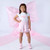 ADEE Girls White/Pink Short Set with Bow Artwork & Broderie Anglaise Details - Roxy (S261502)