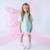 ADEE Girls Mint Cycling Short Set with Bow Print - Rebecca (S261504)