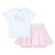 ADEE Girls White/Pink Skort Set with Diamante Bow Artwork - Rose (S261506)