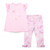 ADEE Girls Pink Bow Print Legging Set with Bow Artwork & Contrasting Back Insert - Ria (S261509)