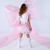 ADEE Girls White Dress with Pink Bow Print Frilled Skirt & Sleeves - Remi (S261705)