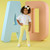 ADEE Girls White Top with Pastel Initial Print & Matching Lemon Flared Trousers - Samantha (S262522)
