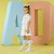 ADEE Girls White Sweater Dress with Pastel Initial Print - Sawyer (S262711)