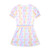 ADEE Girls White Sweater Dress with Pastel Initial Print - Sawyer (S262711)