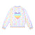 ADEE Girls White Bomber Jacket with Initial Print & Sequin Heart Artwork on Back - Sassy (S262304)