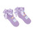 ADEE Girls Lilac Ankle Socks with Ice Cream Print & Satin Bow - Sade (S262916)
