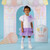 ADEE Girls White Dress with Lilac Tulle Bow & Skirt - Sparkle (S262706)