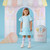 ADEE Girls Blue Dress with Tulle Bow & Skirt - Sparkle (S262706)