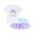 ADEE Girls White Ice Cream Top with Blue/Lilac Tulle Skirt - Suzi (S262511)