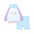 ADEE Girls Blue/Lilac Colour Block Hoody & Cycling Short Set - Sissy (S262515)
