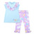ADEE Girls Blue Top with Ice Cream Print Frill & Matching Printed Leggings - Scarlett (S262520)