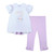 ADEE Girls White Top with Ice Cream Cart Artwork & Matching Lilac Leggings - Skyler (S262521)