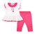 Little A Girls White Top with Pink Trim and Cherry Print & Matching Pink Leggings - Phoebe (LA26206)
