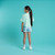 ADEE Bonini BNA502 Girls Mint Cropped T-Shirt with Coloured Logo - SHINE