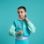 ADEE Bonini BNA511 Girls Blue Colourblock Logo Zipper - VIBE