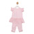 Mintini Baby Girls Pink Frilled Tunic with Floral Print Bow & Legging Set MB7161