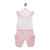 Mintini Baby Girls White/Pink Diamante Frill Top & Trouser Set MB7097