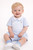 Mintini Baby Boys Blue Linear Front Top & Short Dungaree Set MB6883