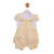 Mintini Baby Girls Lemon Scallop Collar Top & Bloomer Dungaree Set MB7039