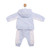 Mintini Baby Boys White/Blue Hooded Jacket, Top & Trouser Jog Set MB7011