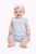 Mintini Baby Girls Blue Diamante Frill Romper MB7118