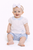 Mintini Baby Girls White/Blue Diamante Frill top & Jam Pant Set MB7119