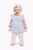 Mintini Baby Girls White/Blue Diamante Frill Dress & Legging Set MB7122