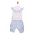 Mintini Baby Girls White/Blue Diamante Frill Top & Trouser Set MB7123