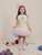 Daga Girls Pastel Bloom Ivory Dress with Swan & Floral Artwork & Pastel Toned Tulle M10454