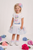 Daga Girls Pastel Bloom Ivory T-Shirt with Swan and Floral Artwork & Matching Pastel Tulle Skirt M5/26 (M10459 + M10463))