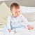 Dandelion AV6127 Boys Blue/White Smocked All in One with Rabbit Detail