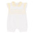 Amore AM0077W Girls White with Lemon Smocked Collared Shortie with Butterflies