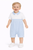 Amore AM0084 Boys White/Blue Pintuck Shortie with Blue Collar