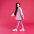 ADEE Bonini BNA612 Girls Lilac Logo Leggings with Tape Detail - INSPIRE