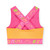 ADEE Bonini BNA604 Girls Hot Pink Colourblock Sports Crop Top with Crossed Logo Straps - FLEX