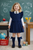 Love & Learn Girls Navy Ruffles Pinafore