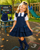 Caramelo Girls Navy School RA-RA Frill Pinafore with Bows 342184.