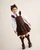 Caramelo Girls Brown School RA-RA Frill Pinafore with Bows 342184