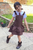 Caramelo Girls Brown School RA-RA Frill Pinafore with Bows 342184